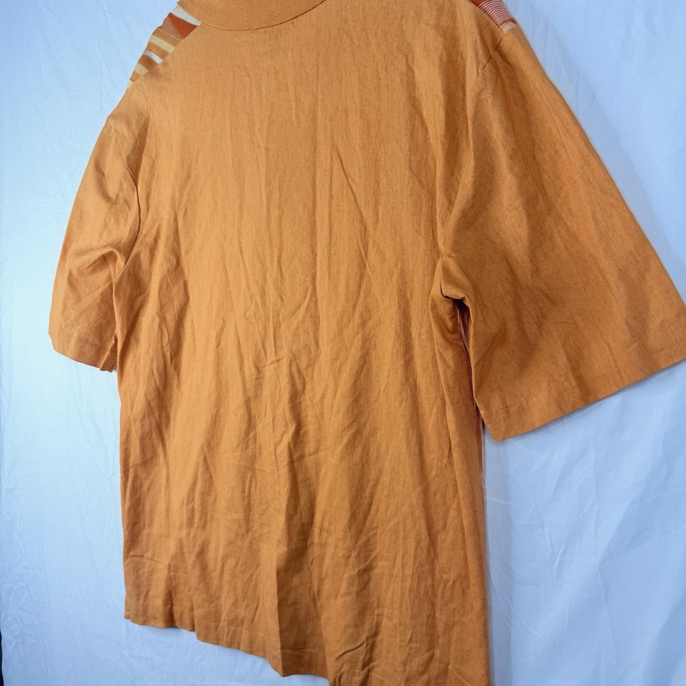 G B Collection Men's polo collar button-up placket Linen/acrylic SZ-XL VTG NWI - Picture 14 of 16